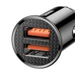 Автомобільний зарядний пристрій Baseus Circular Plastic A+A 30W Dual QC3.0 Чорний (CCALL-YD01) - Зображення 2
