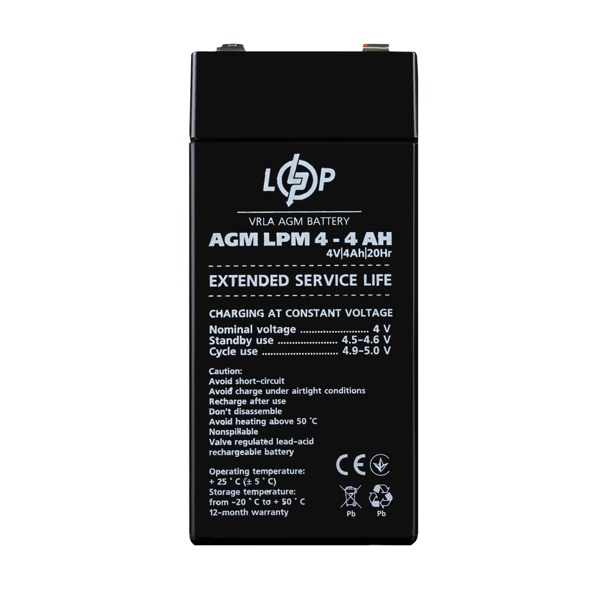 Акумулятор AGM LPM 4V - 4 Ah - Зображення 1