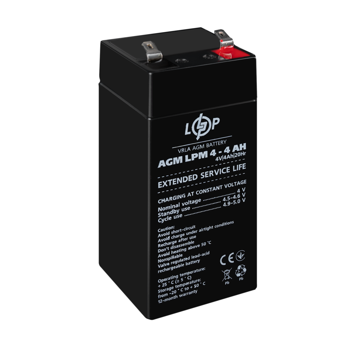 Акумулятор AGM LPM 4V - 4 Ah - Зображення 4