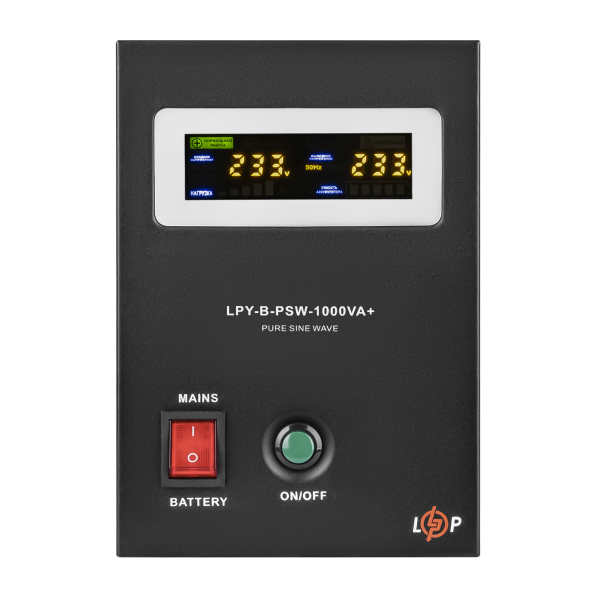 ДБЖ з правильною синусоїдою 12V LPY-B-PSW-1000VA+(700Вт) 10A/20A