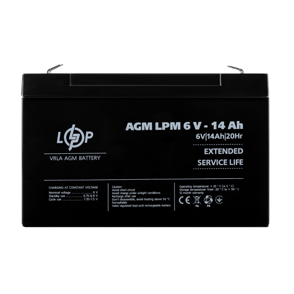 Акумулятор AGM LPM 6V - 14 Ah