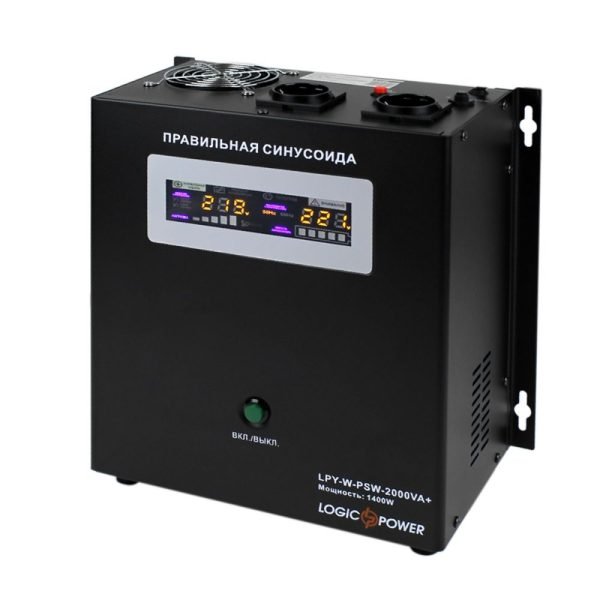 Джерело безперебійного живлення Logicpower LPY-W-PSW-2000VA+ (1400W) лінійно-інтерактивне з правильною синусоїдою